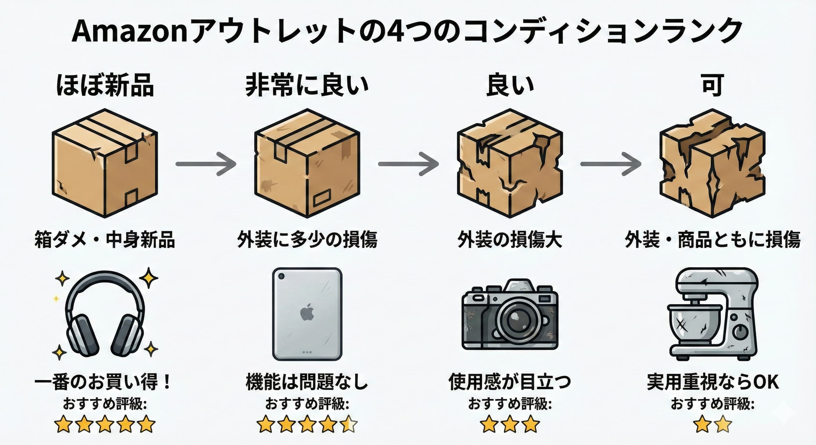 Amazonアウトレットの4つのコンディション