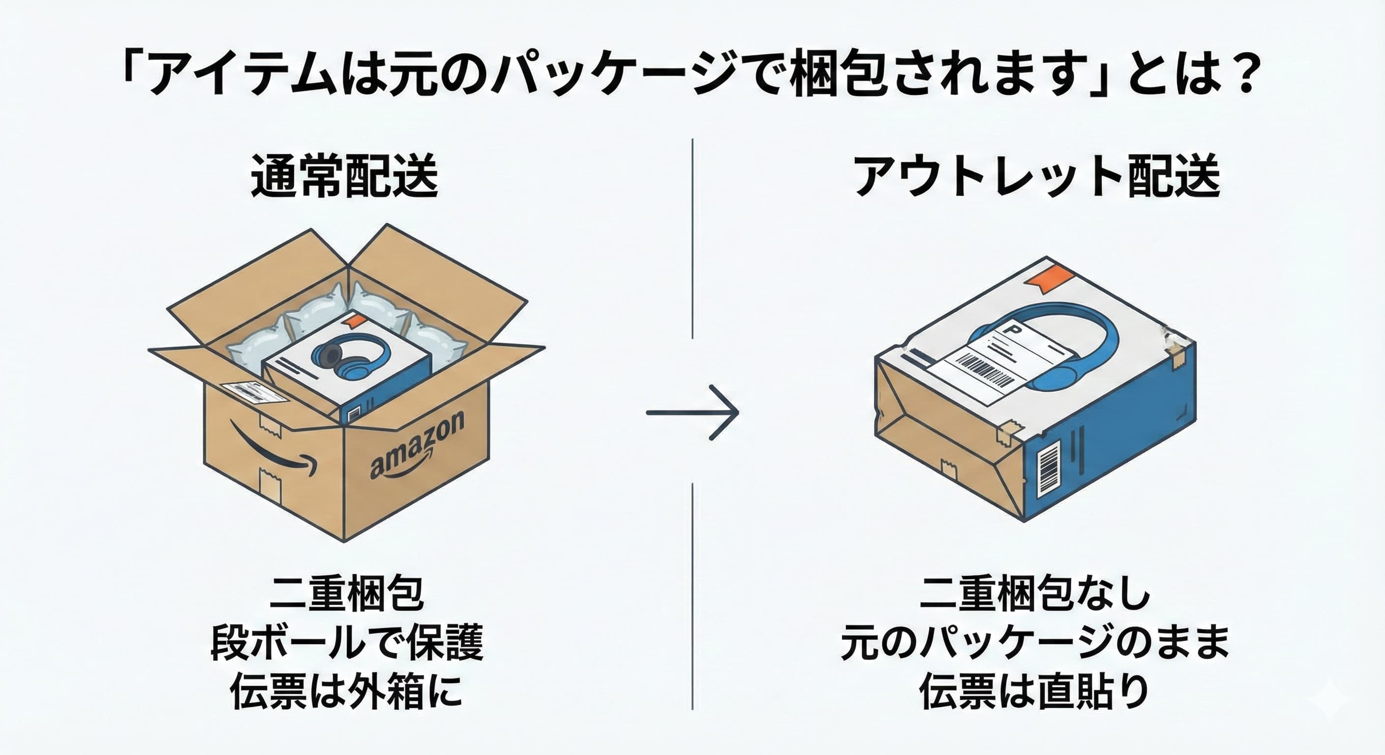 Amazonアウトレットの梱包