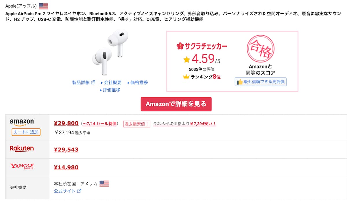 AirPodsのサクラチェッカーの評価