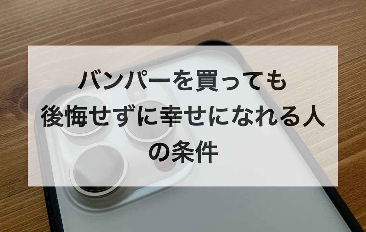 【結論】あなたはどっち?バンパーを買っても「後悔せずに幸せになれる人」の条件