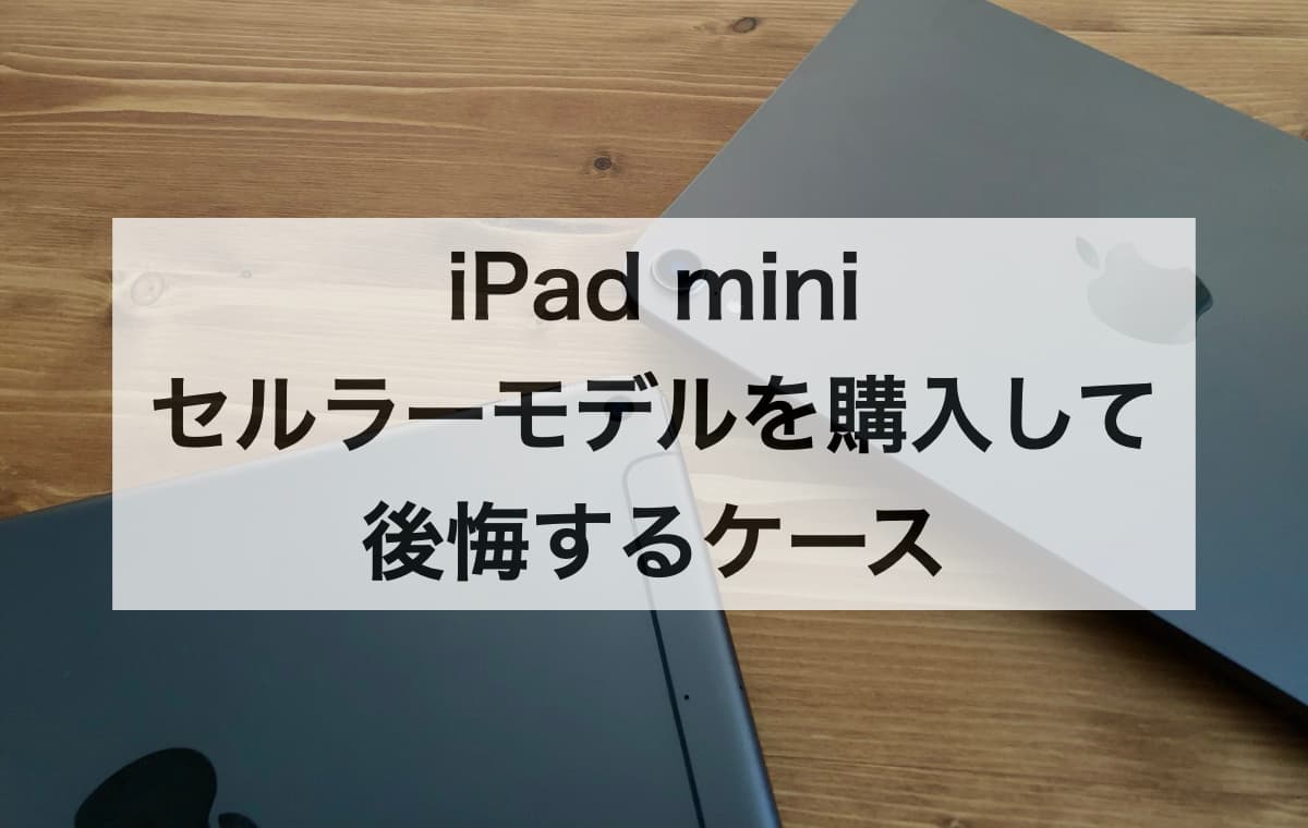 iPad miniのセルラーモデルを購入して後悔するケース