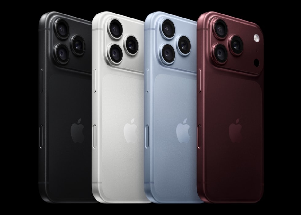 iPhone 18 Proのブラック・シルバー・グレイシャー・バーガンディ4色の背面写真