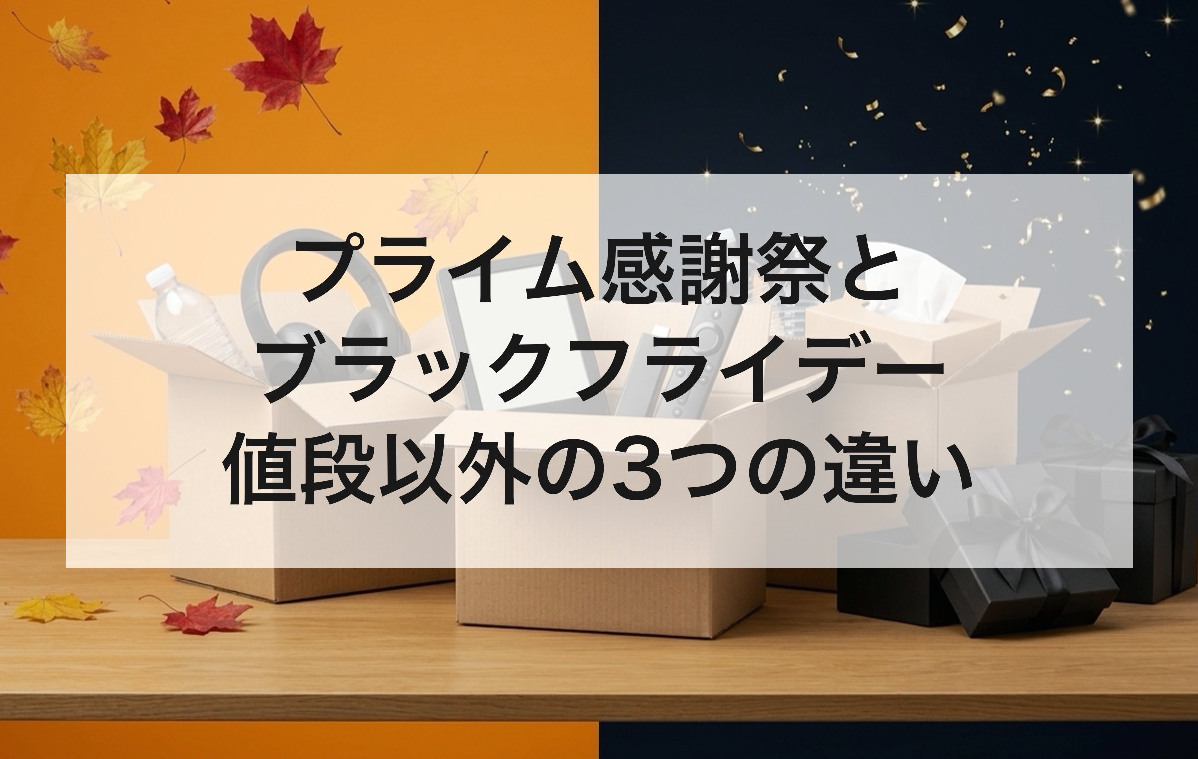 紅葉が舞うオレンジ側と紙吹雪が舞う濃紺側。開催時期は約1ヶ月半ずれ、会員限定かどうかも2つのセールで分かれる