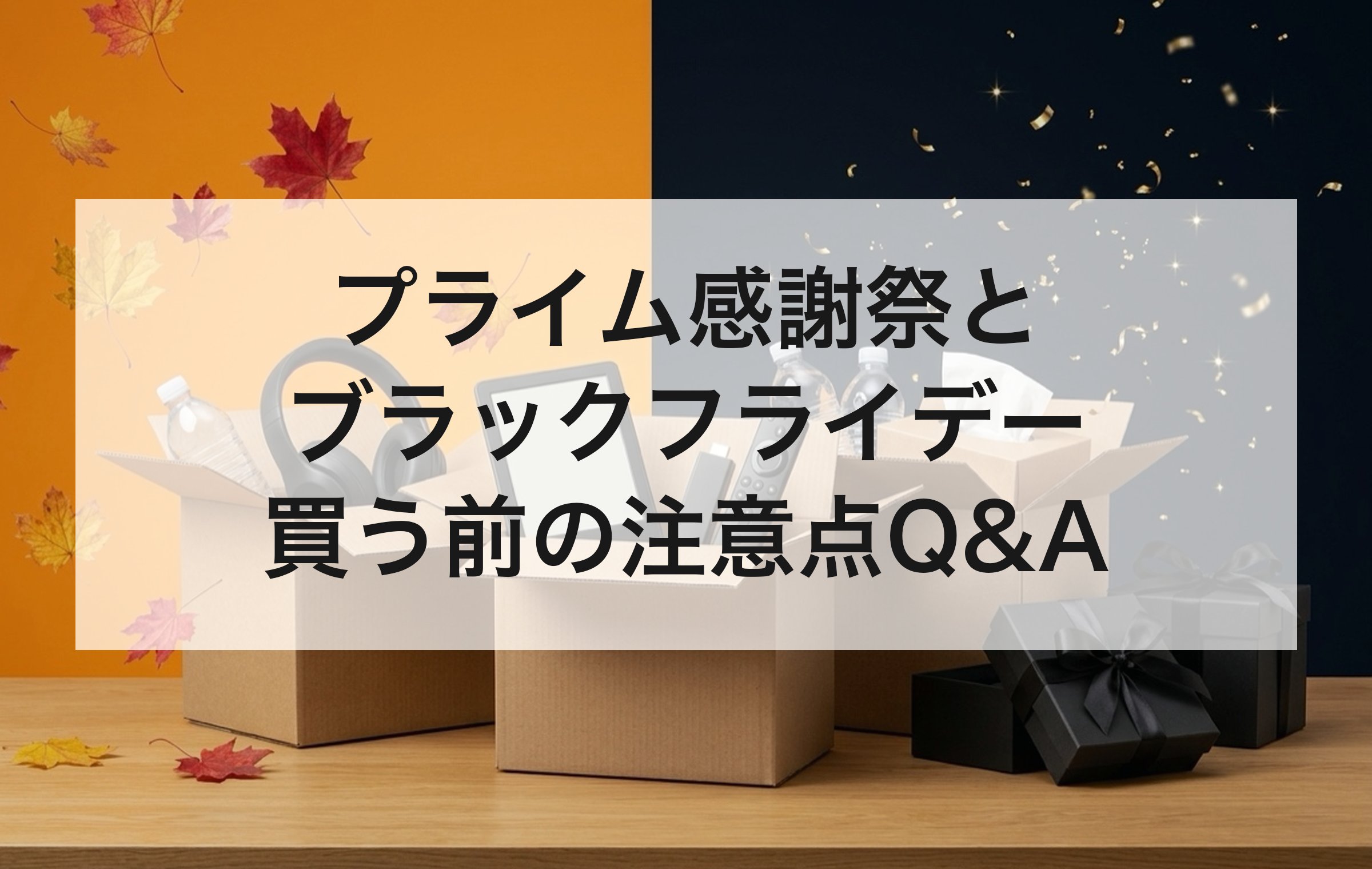 開いた配送箱と黒いギフト箱が並ぶテーブル。値下がりしたときの差額や先行セールの値段など、買う前の疑問に答える
