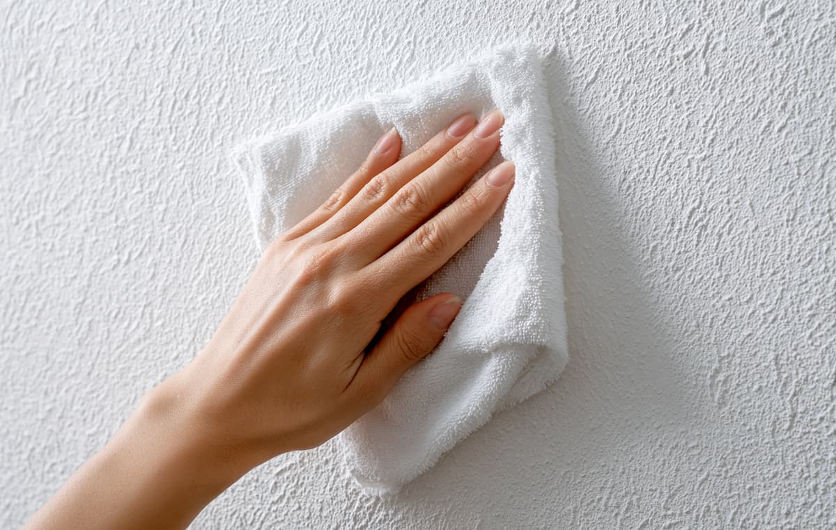 壁紙を掃除している様子