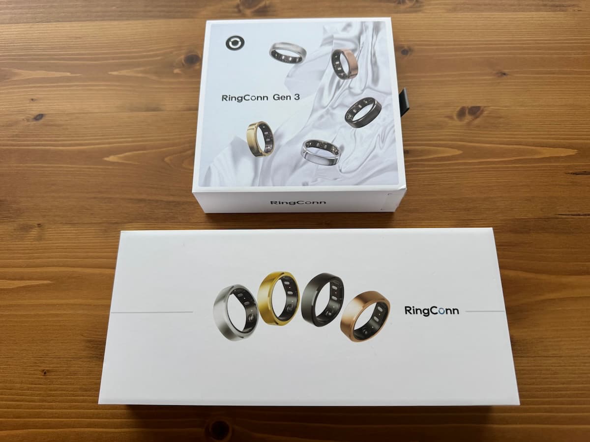 RingConn Gen 3とRingConn Gen 2の外箱
