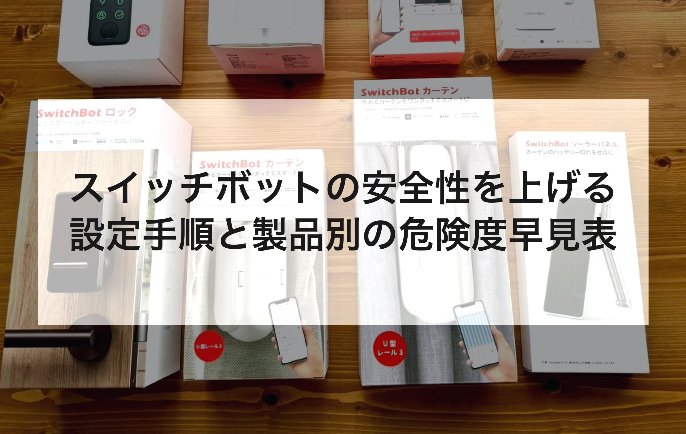 スイッチボットの安全性を上げる設定手順と、製品別の危険度早見表を扱う章の章扉。